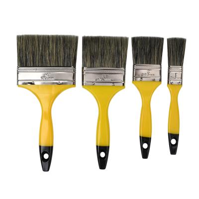 China Wholesale paint factory white and black bristle mixed with yellow plastic filament handle with black top brush for sale