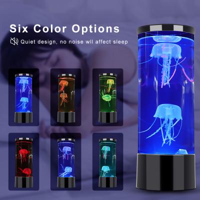 China Viable Cylindrical Light Color USB Simulation Jellyfish Imagination LED Aquarium Mood Changing Relaxing Light for sale