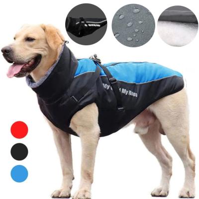 China Dog Viable Waterproof Thick Warm Dog Clothes Adjustable Comfort Dog Coat Vest Jacket Adjustable Reflective Labrador Golden Retriever for sale