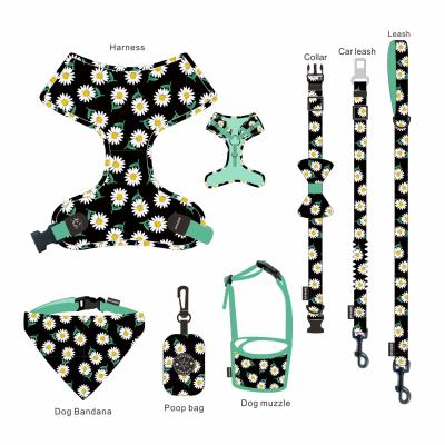 China Personalized Dog Leash Set Dog Harness Seven-Piece Pet Collars Costume Seven-Piece Pet Collars Bow Tie Pet Bow Tie Dog Harness Pet Leash chest for sale