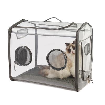 China Viable Transparent Drying Box Cat Blowing Cleaning Pet Bag Collapsible Dog Pet Bathing Drying Box Tent Dryer for sale