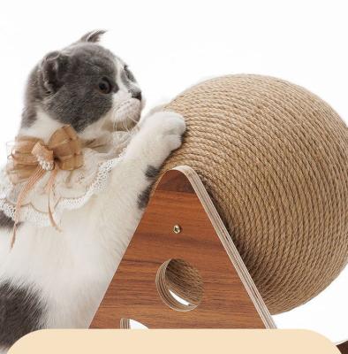 China Viable Pet Cat Tree Toys with Ball Cat Scratching Post with Sisal Rope Climbing Frame Furniture with HolesPet Cat Tree Toys for sale