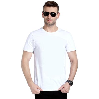 China Ecoach 100%cotton anti-pilling top stitches round neck wholesale bulk blank simple white t-shirt for men for sale