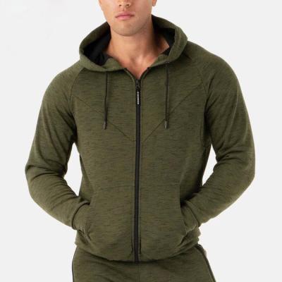 China Mens Anti-Shrink Classic Full Zip Up Raglan Sleeve Hooded Sweatshirt Slim Fit Sports Gym Fitness Hoodies for sale