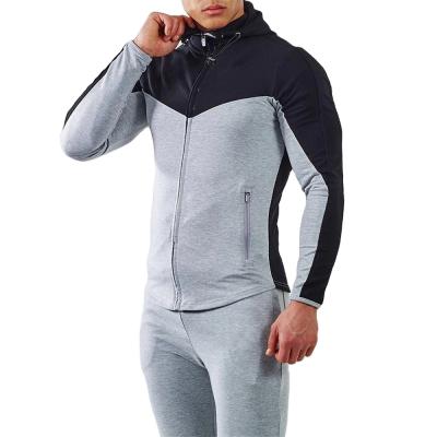 China Breathable 2022 Colors Block Sports Eco-Friendly Gym 100% Cotton Fleece Custom Fitted Skinny Tracksuit For Men for sale