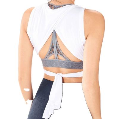 China 2021 Summer Fashion Hollow Out Anti-Shrink Back Crop Tank Tops Custom Logo Printing Crop Top For Women for sale