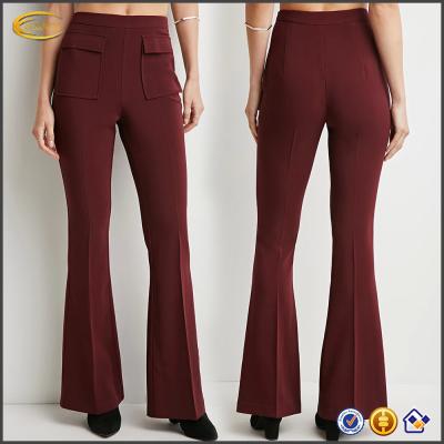 China Anti-pilling ladies fashion contemporary kint Flap-pocket flared pants for sale