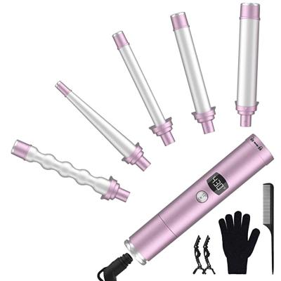 China For Home Use Curling Iron Curling Wand Set 5 In 1 Interchangeable Ceramic Barrels Instant Heat Up Hair Wand Hair Curler Set For All Hairstyle for sale