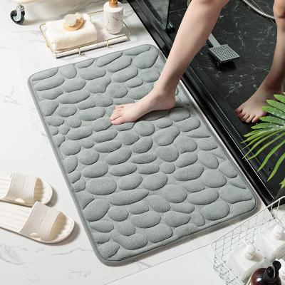 China Hot Sale Cobblestone Mat 3d Mat Door Floor Anti-slip Mat Bath Mats Bathroom Absorbent Anti-Slip Mat for sale