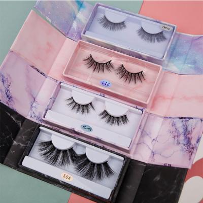 China Cruelty Free / 25 Times Reusable / 3d Eyelash Wear Real Mink Fur 20mm Cozy Natural Fluffy Fake Mink Lashes With Custom Packaging Box for sale