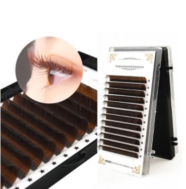 China Natural Long Brown Lashes Premium Volume Lashes Tray Vendor Colorful False Eyelashes Fluffy Eyelash Extensions Different for sale