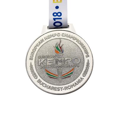 China Double 3D Logo Sports Award Medal custom made from Europe with ribbon lanyard from china manufacturer for sale