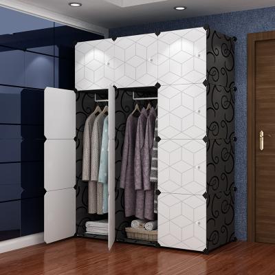 China Adjustable (Height) Storage Clothes Wardrobes Portable Plastic Bedroom Hanging Modern Furniture for sale