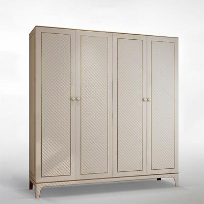 China Designer Durable Simple Leather Furniture Light Luxury Modern Bedroom Wardrobe Set for sale