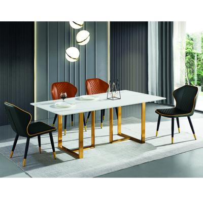 China Durable Luxury Italian Minimalist Slate Dining Table Dining Room Nordic Modern Furniture for sale