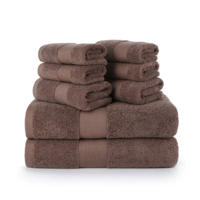 China QUICK DRY Bathroom Adult 8 Piece Set Terry Towels Bath 100% Cotton Wholesale for sale