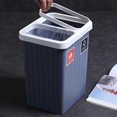 China Sustainable Eco Friendly Compost Kitchen Plastic Wet And Dry Classified Trash Can For Reuse for sale