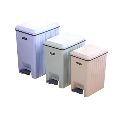 China Sustainable Household 2 Gallon Small Sideboard Bathroom Plastic Foot Pedal Trash Can With Lid for sale