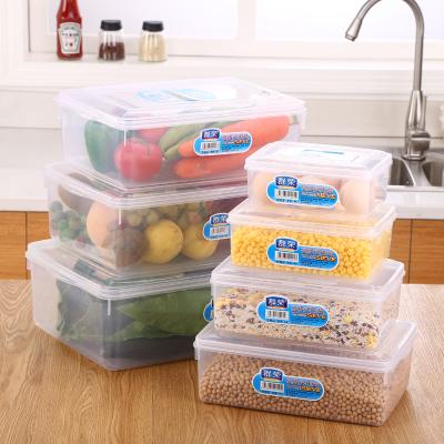 China Rectangle A6 modern multi-functional clear plastic injection storage boxes and bins food grade storage container freshness preservation kitchen storage box for sale