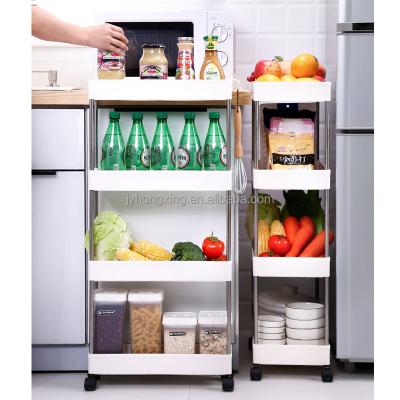 China Sustainable Multi-Function Vegetable Toilet Water Bottle Kitchen Pipe Organizer 4 Tier Essential Pantry Oil Storage Shelf Rack for sale