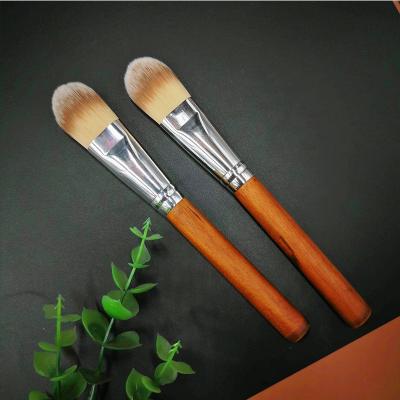 China New Best-selling Wooden Handle Smudge Brushless Logo Smudge Foundation Brush Simple Makeup Brush for sale