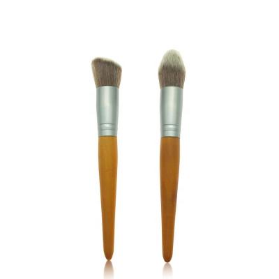 China Angular Blush Wholesale Wood Handle 2 Log Color Makeup Brushes High Quality Beauty Makeup Brushes For Ladies Make Up Tool for sale