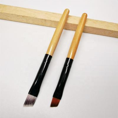 China High Quality Mini Wood Handle Smudge Brush Wood Handle Makeup Brushes Brow Brush for sale