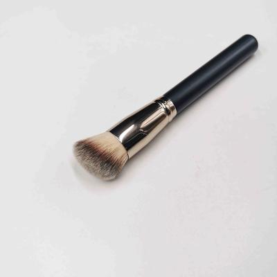 China Angular Blush 2021 Gray Wooden Handle Facial Glitter Wholesale Contour Makeup Single Flashing Brush for sale