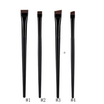 China 2021 Hot Selling Ultra Thin Smudge Brush Amazon Private Label Black Blade Brush For Perfect Skin Eyebrow Brush Eyeliner Brush for sale