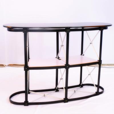 China Portable Folding Tables Fabric Display Hydraulic Pop Under Table for sale