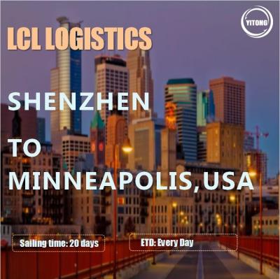 China Shenzhen aan de Container van Minneapolis de V.S. Lcl het Verschepen Overzeese Ladingslogistiek 20 Dagen Te koop