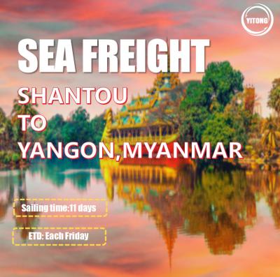 Cina Direct Sailing FOB EXW International Sea Freight From Shantou To Yangon Myanmar in vendita