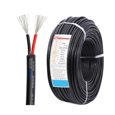 中国 Heating PVC insulated 300V wire awm2464 18awg 2core cable wholesale price OD4.5mm 販売のため