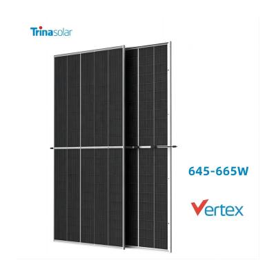 China Trina Solar Vertex 210mm Cell Panels 645w 650w 655W 660W 210mmx210mm Solar Power Panels Energy System for sale