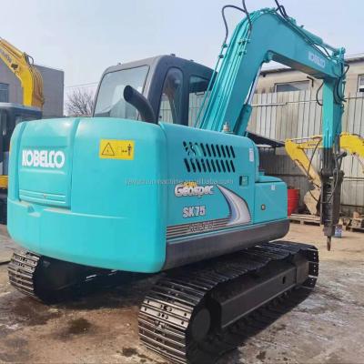 China Used Mini Walking Excavator SK75-8 from Kobeelco for lower price and good condition with hydraulic breaker 0.54MÂ ³ for sale