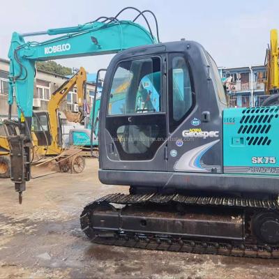 China Used Mini Walking Excavator SK75-8 from Kobeelco for lower price and good condition with hydraulic breaker 0.54MÂ ³ for sale