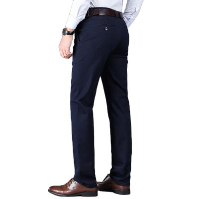 China 2021 Autumn Wholesale Elastic Men's Pants Anti-pilling Basic Simple Stretchable Slim Fit Casual Formal Breeches Plus Sizes Twill Trousers Pants for sale