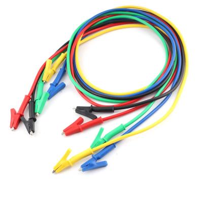 China Copper Clips With Wires Test Double Cable Clips Clips Insulated Test Cable 5colors 5Pieces 45inches for sale