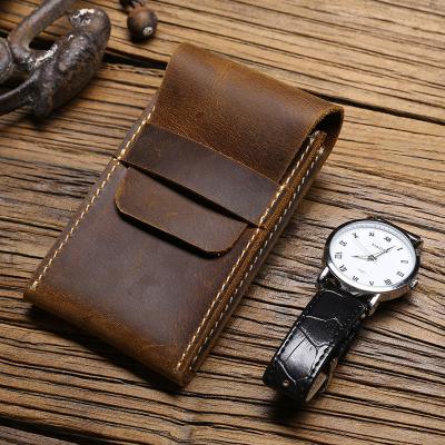 China Leather Watch Travel Case for Men and Women Velvet Watch Portable Pocket Watch Storage Bag and Organizer for sale