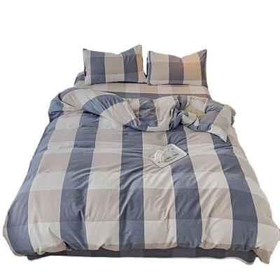 China New Class Nondisposable Pure Cotton Washed Bedspread Pillowcase Quilt Cover Four-Piece Bedding Set Yarn-dyed for sale