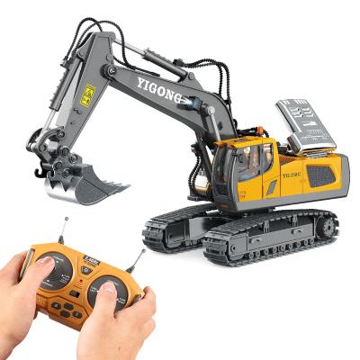 China 680 Degree Rotate In Action 1/20 Truck 11 Channel Dump Technic Vehicle Excavator 2.4G RC Dump Truck Toys For Children for sale