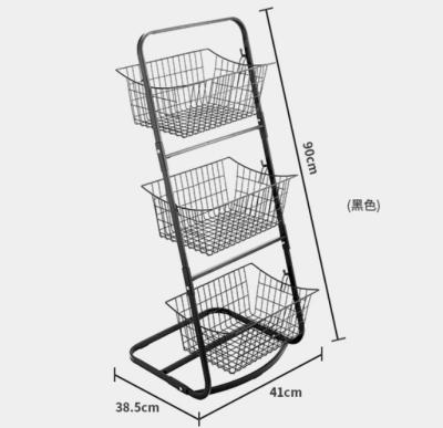 China Multifunctional 3 Layers Sustainable Fruit Rack Countertop Grid For Home Iron Organizer Storage for sale