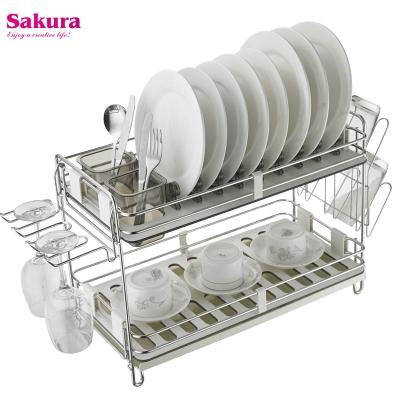 China Deluxe Rusty Stainless Steel Dish Drainer Ever Sustainable Rack For Kitchen Organization for sale