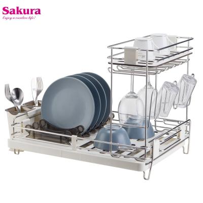 China Deluxe Rusty Stainless Steel Dish Drainer Ever Sustainable Rack For Kitchen Organization for sale