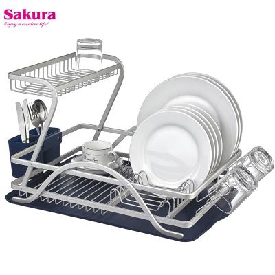 China Viable Stylish Aluminum Dish Drainer Rack For Kitchen Organization Large Capacity Aluminum Rack for sale