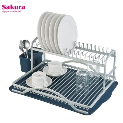 China Viable Stylish Aluminum Dish Drainer Rack For Kitchen Organization Large Capacity Aluminum Rack for sale