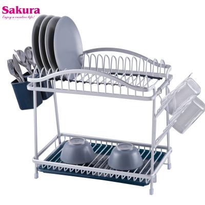 China Viable Stylish Aluminum Dish Drainer Rack For Kitchen Organization Large Capacity Aluminum Rack for sale