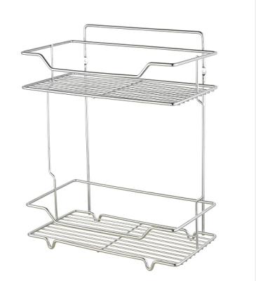 China 2 Tier Metal Bathroom Grid Shelves Durable Durable Wholesale Organizer For Bath Shower Trolley for sale