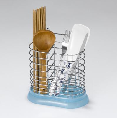 China Sustainable Sakura Classic Metal Cutlery Holder Kitchen Instrument Storage Iron Rack Utensil Step Down Tidy for sale