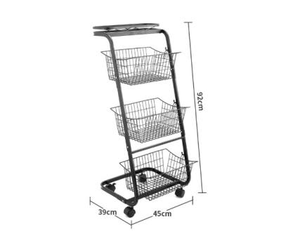 China Viable Hot Sale Folding Organizer Rack For House Iron Storage Basket Metal Fruit Rack Instrument Stand for sale